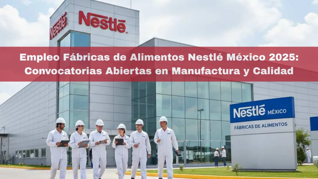 Empleo Fábricas de Alimentos Nestlé México 2025: convocatorias abiertas en manufactura y calidad