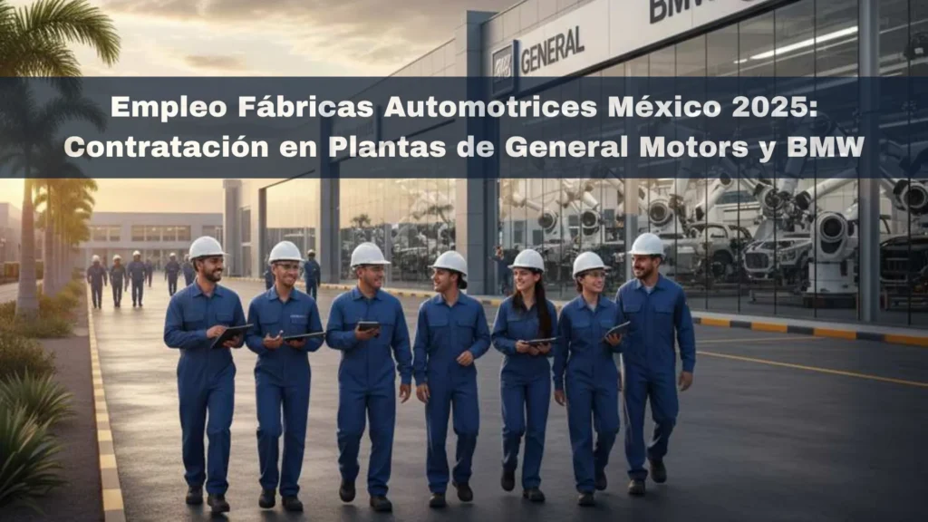 Empleo Fábricas Automotrices México 2025: contratación en plantas de General Motors y BMW